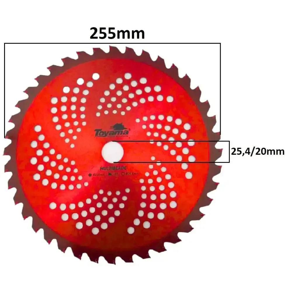 Lâmina para Roçadeira 40 Dentes Vídea 255mm x 25,4/20mm 1301-057 TOYAMA — fotografia 4