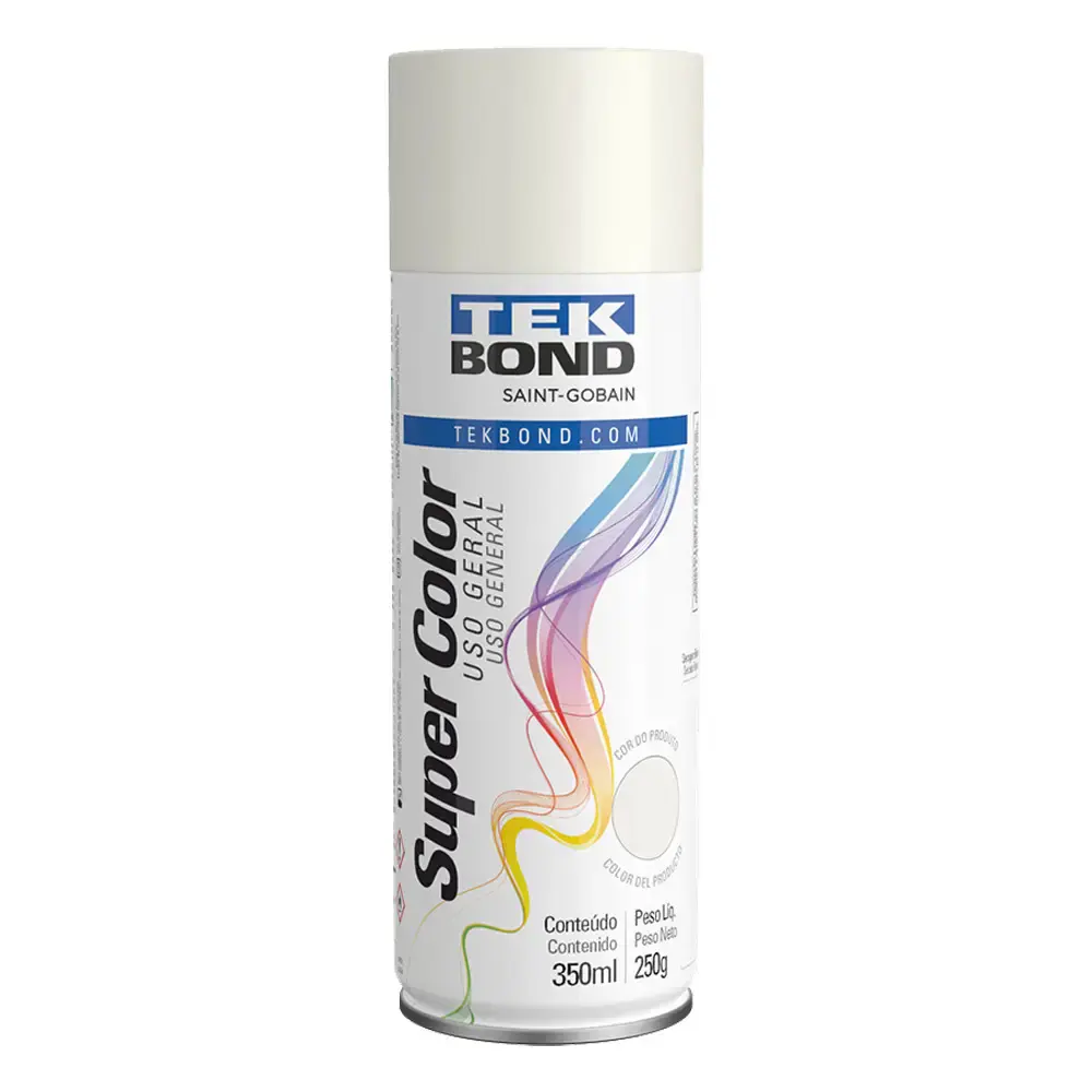 Tinta spray 350ML branco brilhante 23021006900 Tekbond — fotografia de referência