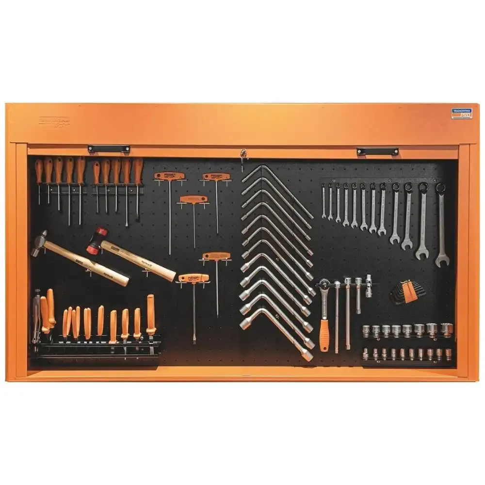 Painel de Ferramentas 160 x 93 x 23 CM Persiana Vertical Retrátil com 83 Peças TRAMONTINA — fotografia de referência