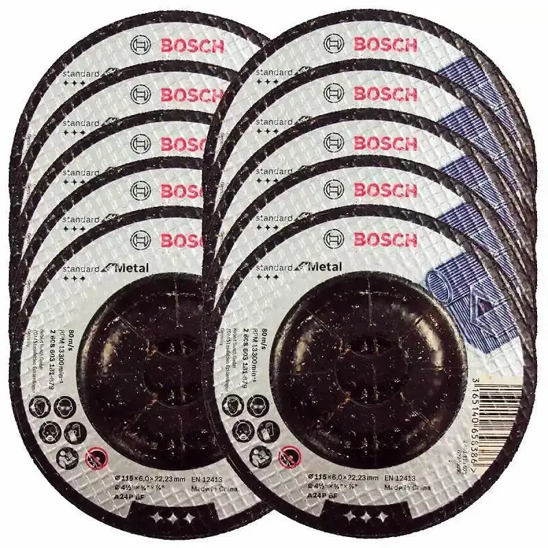 Disco de Desbaste Metal 4.1/2 POL x 1/4 POL Furo 7/8 POL Standard com 10 Peças BOSCH — fotografia de referência