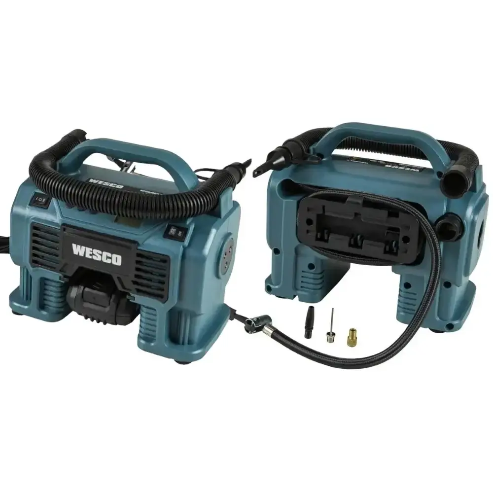 Parafusadeira e furadeira 18V com bateria e carregador compressor de ar portátil 160PSI 18V com 3 bicos Wesco — fotografia 5