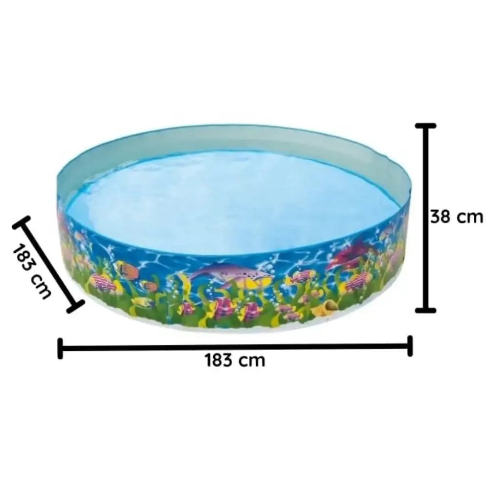 Piscina 1000 Litros 183 x 183 cm Semirrígida Infantil Vida Marinha BEL Belfix — fotografia 4