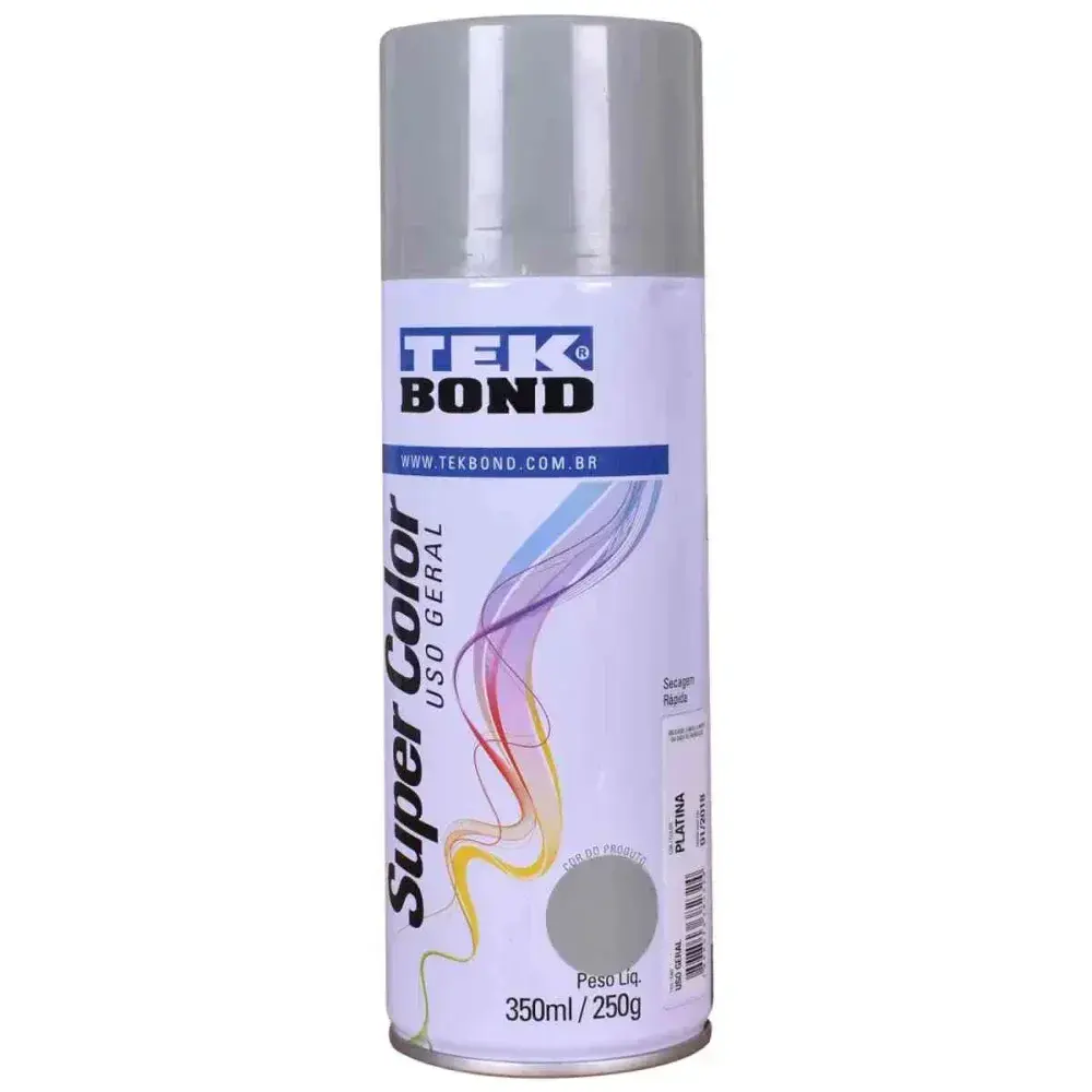 Tinta spray uso geral platina 350ML Tekbond — fotografia 5