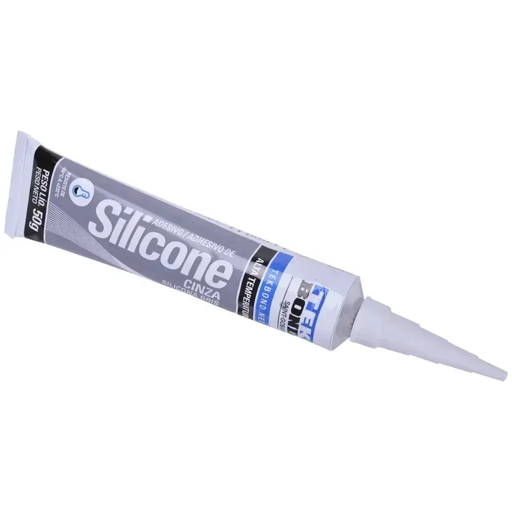 Silicone de alta temperatura cinza blister 50GR Tekbond — fotografia 10