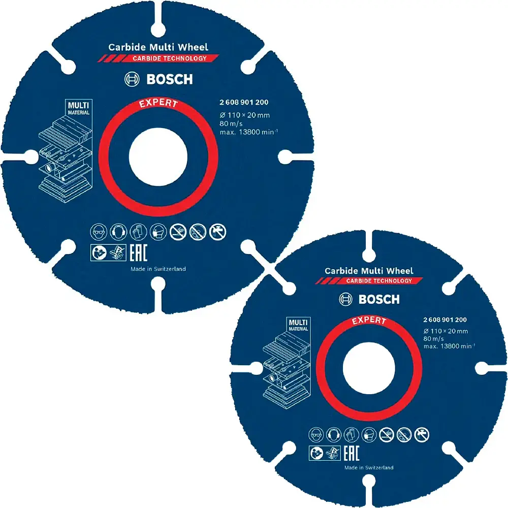 Disco de Serra Expert 110 mm Carbide Multi Wheel 2 unidades BOSCH — fotografia de referência