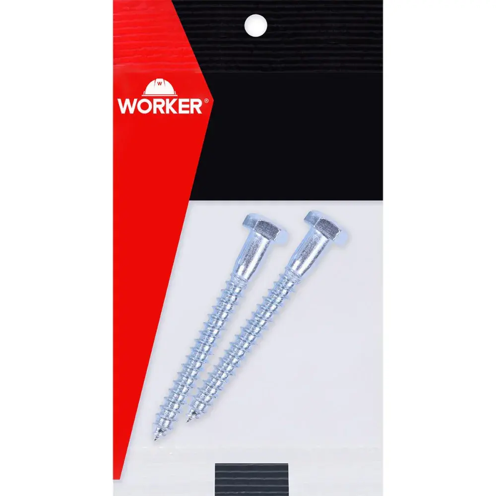 Parafuso sextavado rosca zincado 5/16”X70MM 2 peças Worker — fotografia de referência