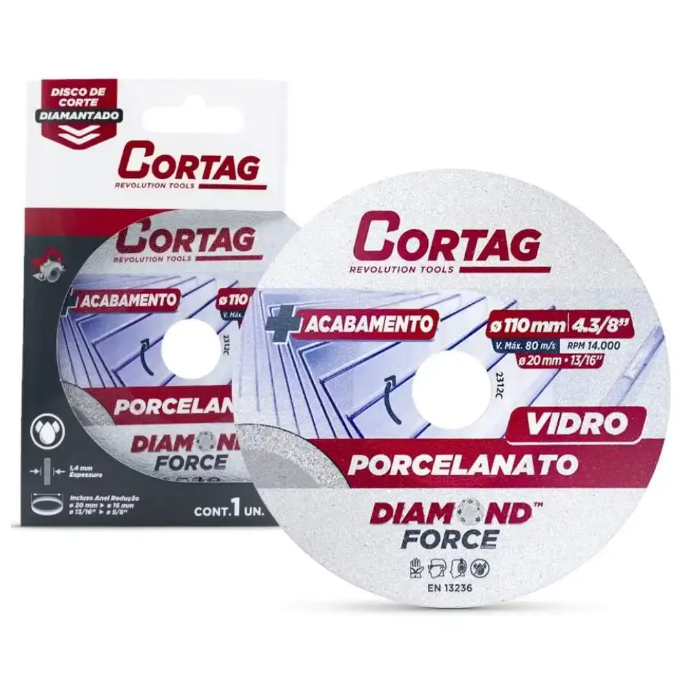 Disco de corte 4,1/2POL 22mm Diamantado para Porcelanato e Vidro CORTAG — fotografia 2