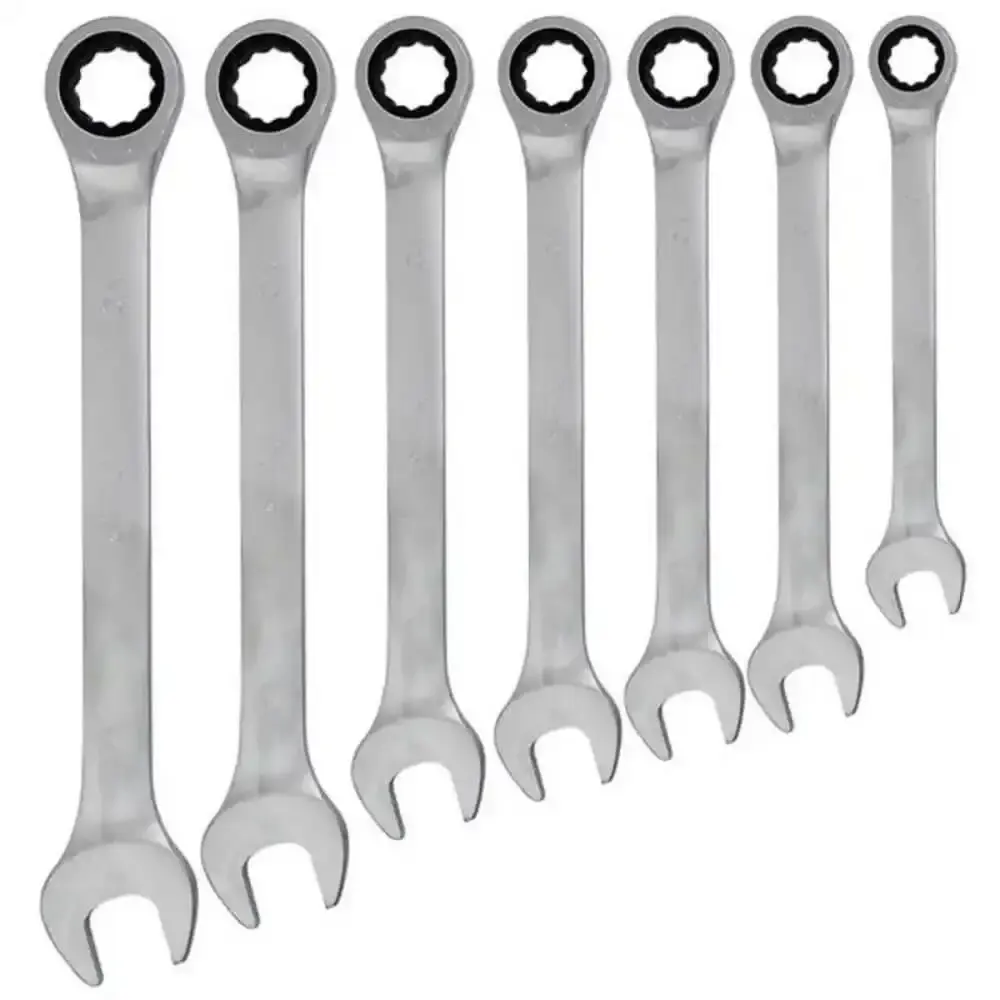 Jogo de chave combinada com catraca de 8 à 19 MM kit com 7 peças Corneta