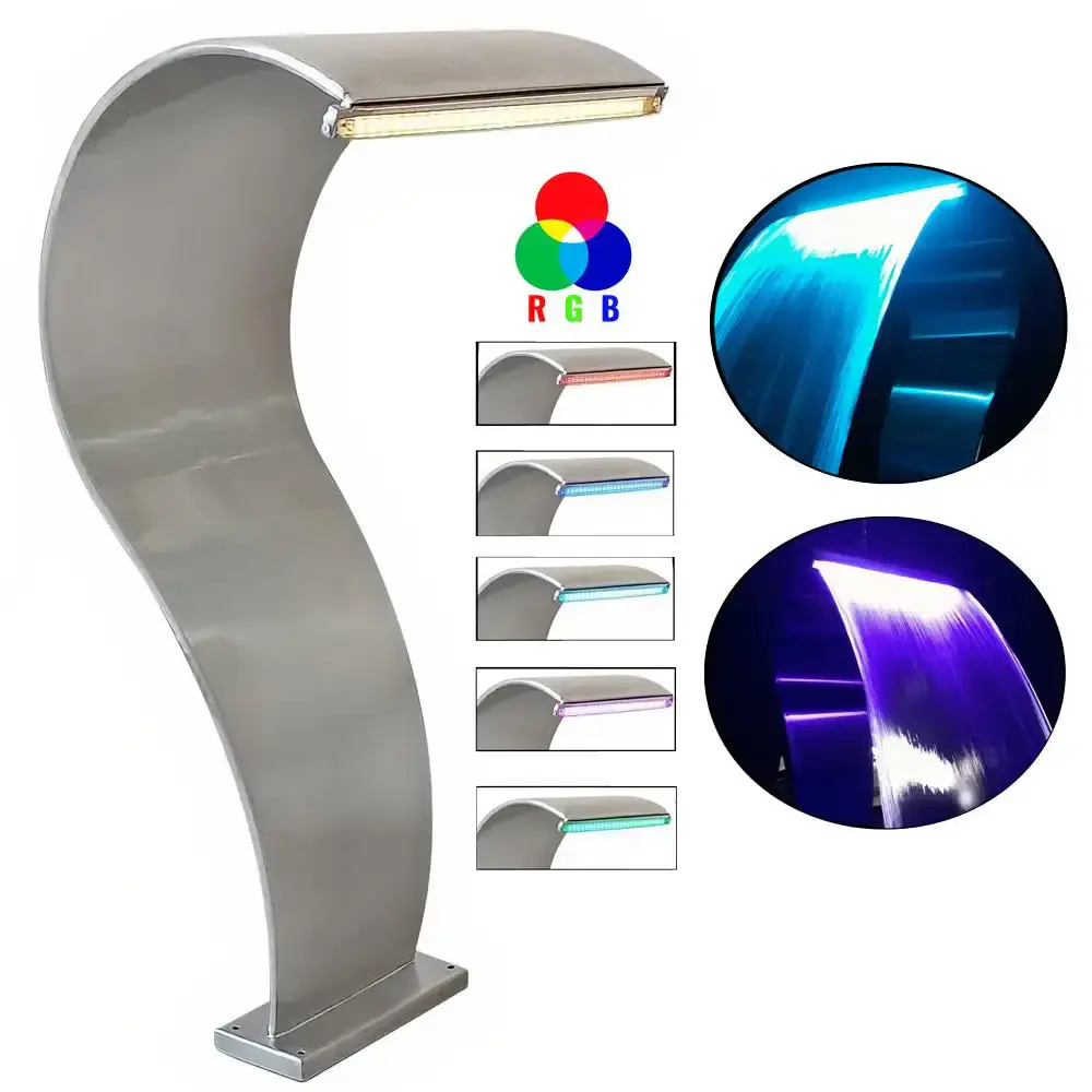 Cascata para piscina naja grande 105X50CM com LED RGB PRD00024 Evald — fotografia de referência