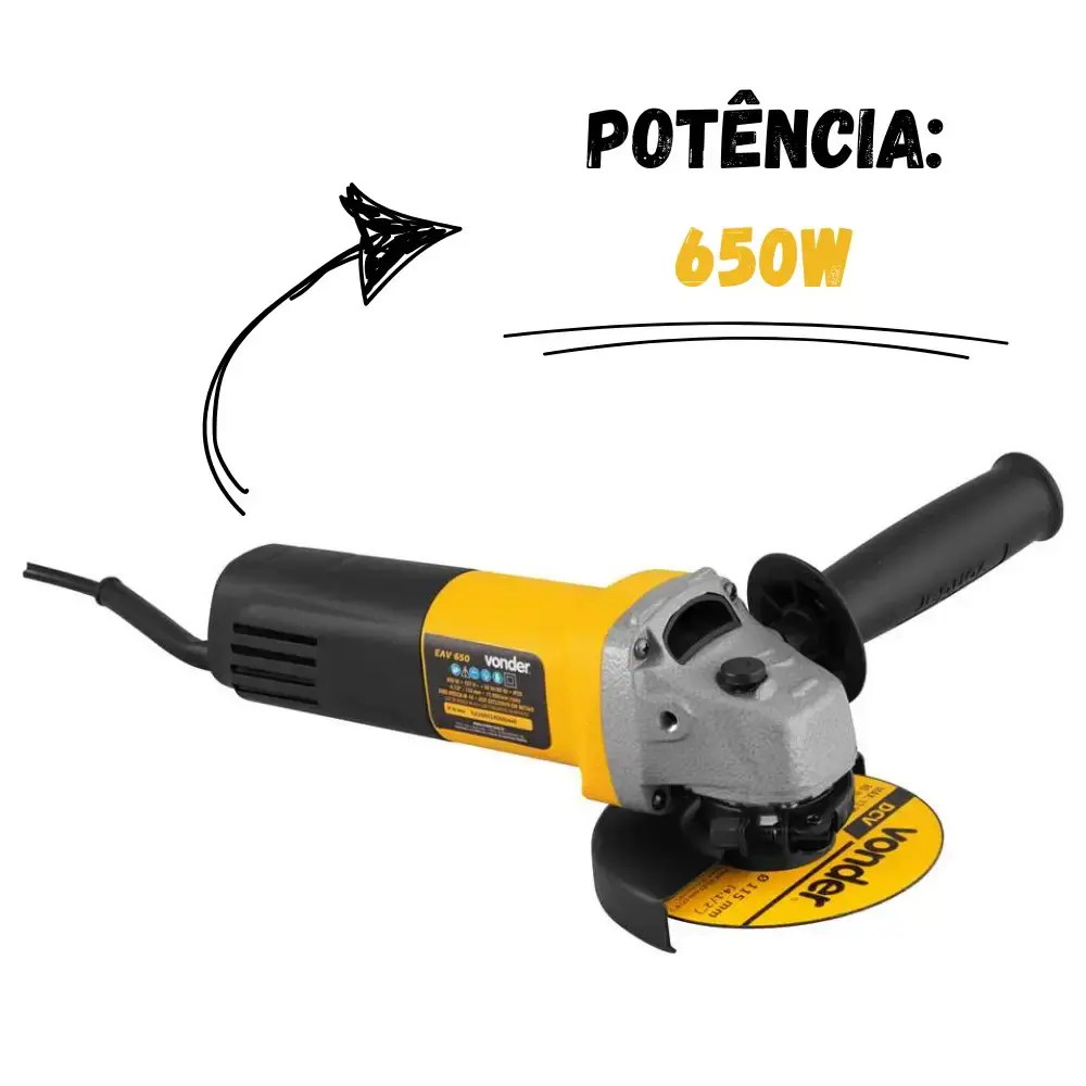 Esmerilhadeira angular 4.1/2 POL 650W EAV 650 com disco Vonder 110 V — fotografia 2