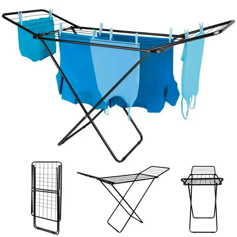 Varal de Chão com Abas Slim 89 x 49 x 144 CM Preto 6216 MOR