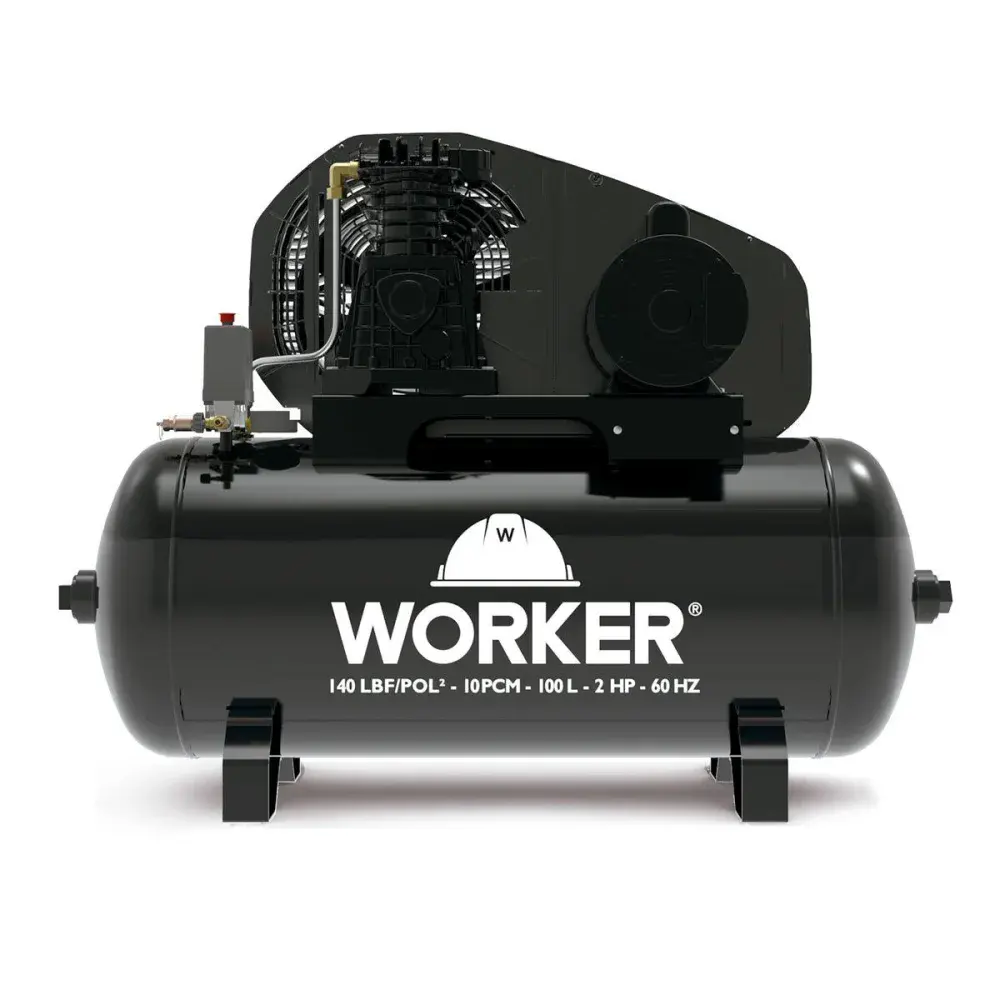 Compressor de ar profissional 10PCM 140PSI 100L bivolt da Worker — fotografia de referência