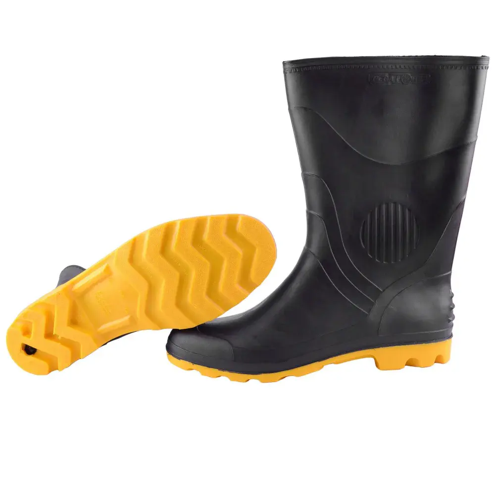Bota de pvc preta com amarela Nº39 340 pega forte Grendene — fotografia 5
