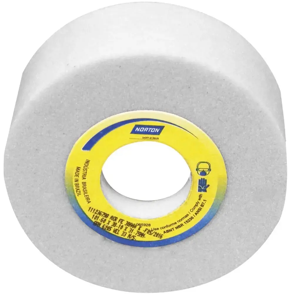 Rebolo Copo Reto Branco 101,6 mm Grão 80 NORTON — fotografia de referência