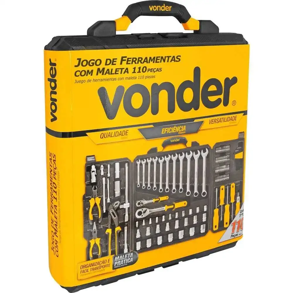 Kit de ferramentas com 110 peças cromo vanadium Vonder — fotografia 8