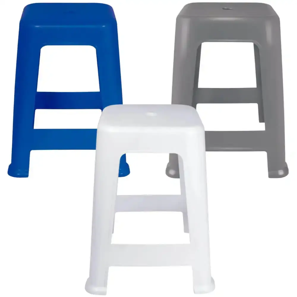 Banqueta Plástica 41 x 36 cm Várias Cores MOR Branco — fotografia 5