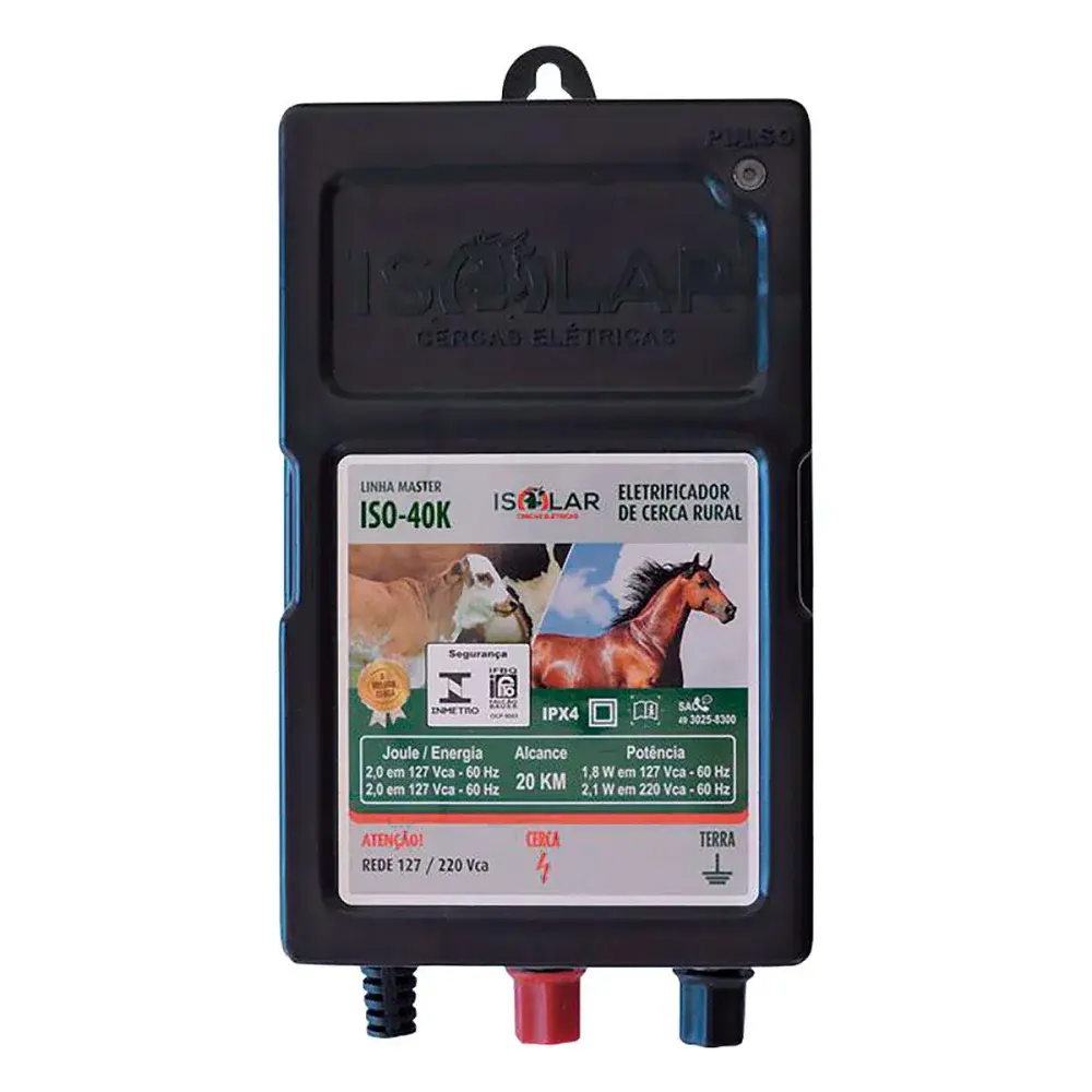 Eletrificador cerca ISO-40K 0,4J master luz Isolar