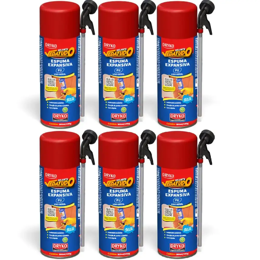 Espuma Expansiva Poliuretano 300 ml 6 Unidades DRYKO