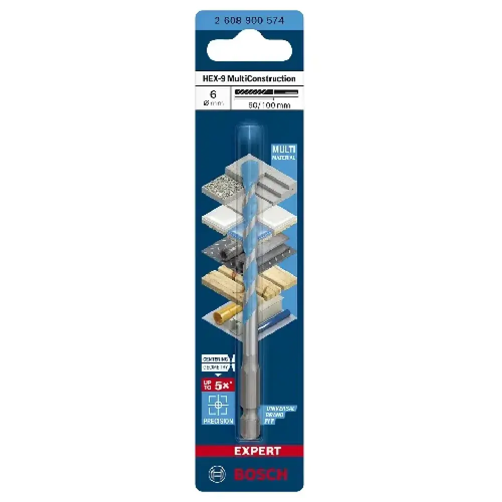 Broca HEX-9 6X60X100 multiconstruction Bosch — fotografia 10