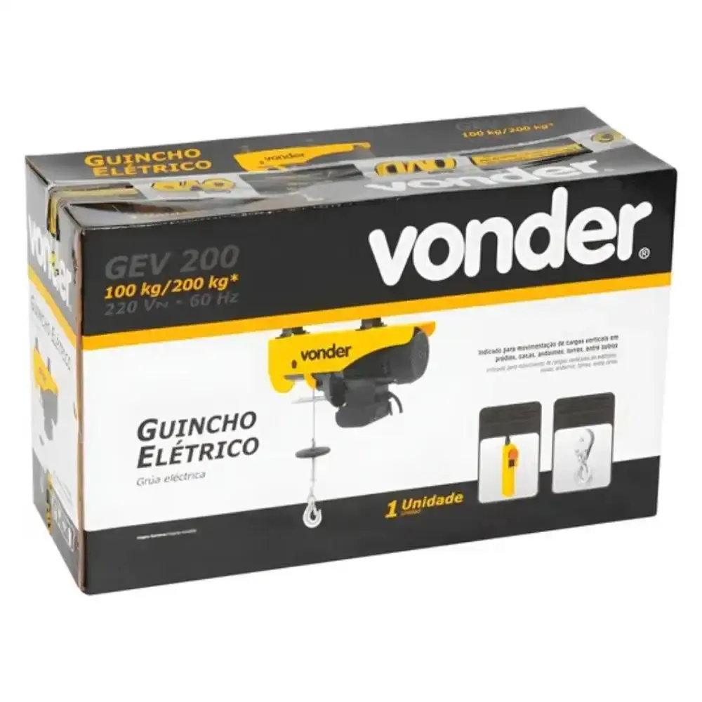 Talha Elétrica 100 a 200 kg GEV 200 Vonder — fotografia 5