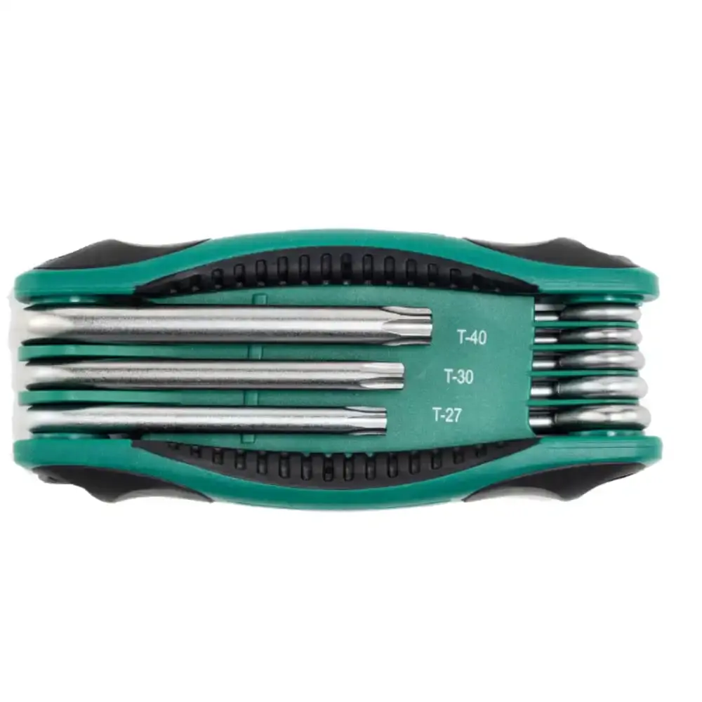 Jogo de chaves torx T9 ao T40 tipo canivete kit com 8 peças ST09123SJ Sata — fotografia 6