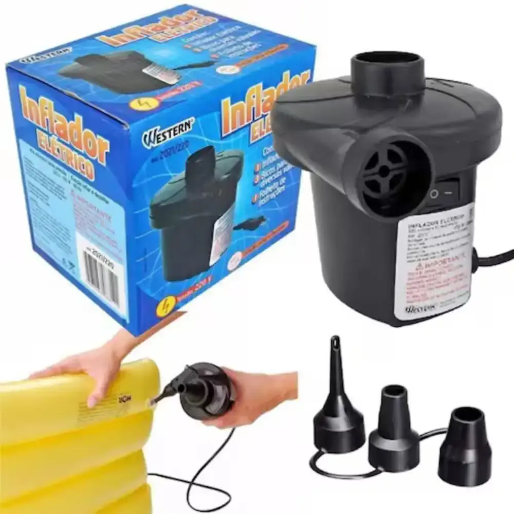 Bomba elétrica inflador para colchão, boia, piscinas e inflável Western 220 V — fotografia 8