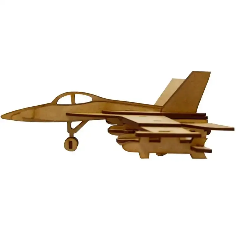 Quebra-cabeça 3D miniatura colecionável avião caça F-14 em MDF Arte — fotografia 2