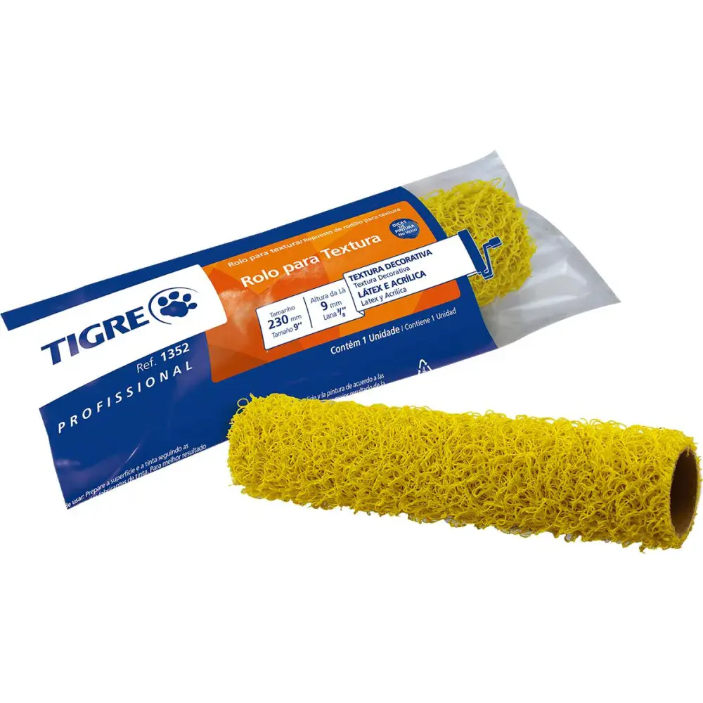 Rolo de pintura para textura média 23CM tigre Pinceis Tigre