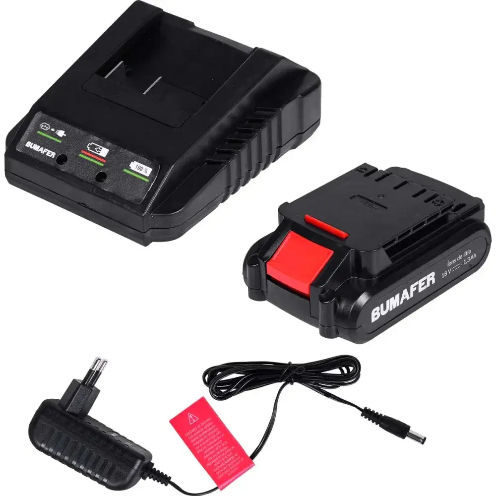 Parafusadeira de impacto a bateria 30NM 18V 18 peç Bumafer — fotografia 10