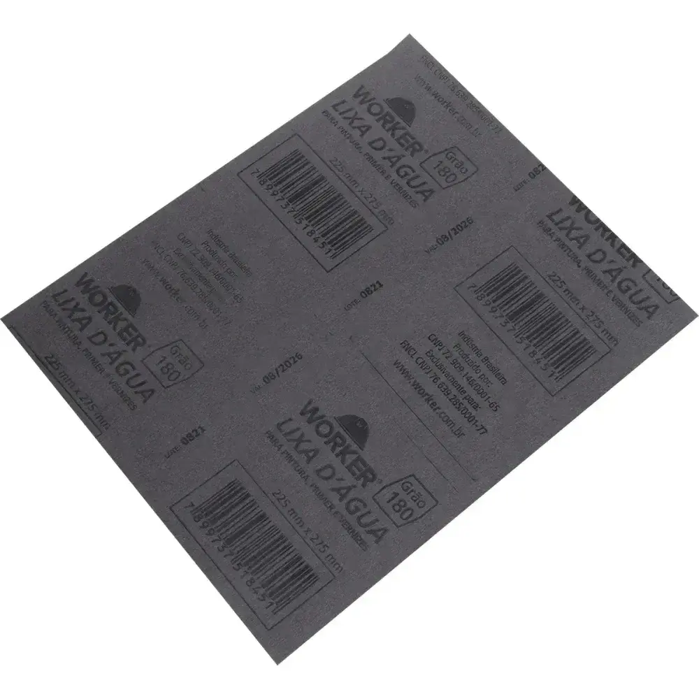 Lixa d água grão 180 225MM x 275MM Worker — fotografia 9