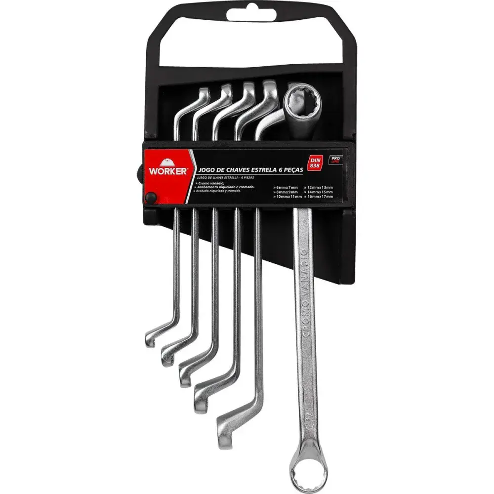 Jogo chave estrela cr-v 6X17MM 6PCS Worker — fotografia de referência