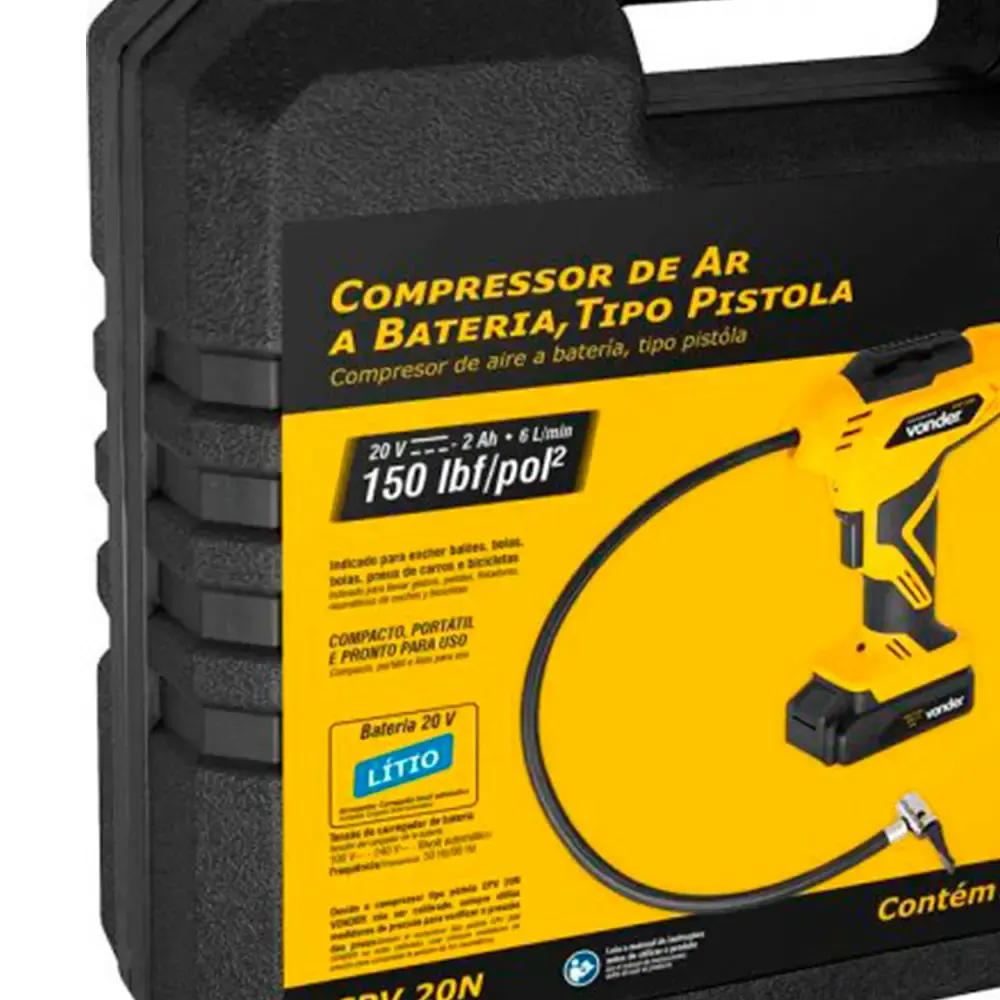 Compressor de Ar à bateria 20V Tipo Pistola CPV 20 VONDER Bivolt — fotografia 5