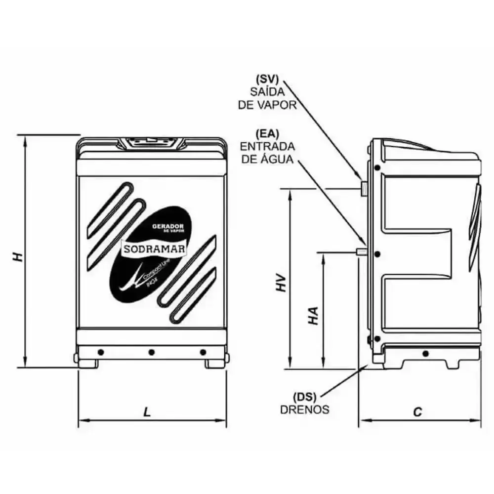 Gerador de vapor para sauna compact line inox 12KW trifásico 380V Sodramar — fotografia 5