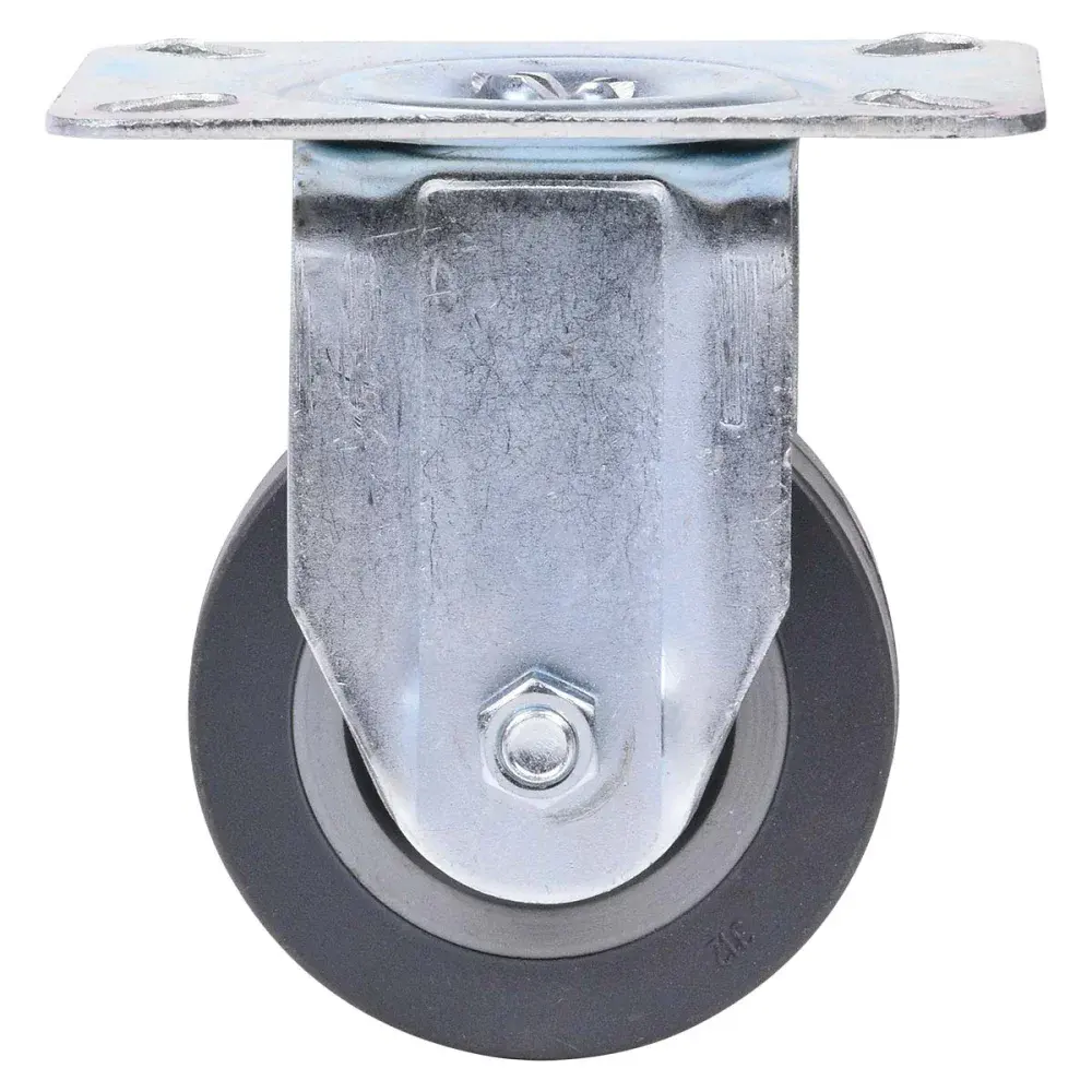 Rodízio placa fixo 312 cinza metalúrgica teicar