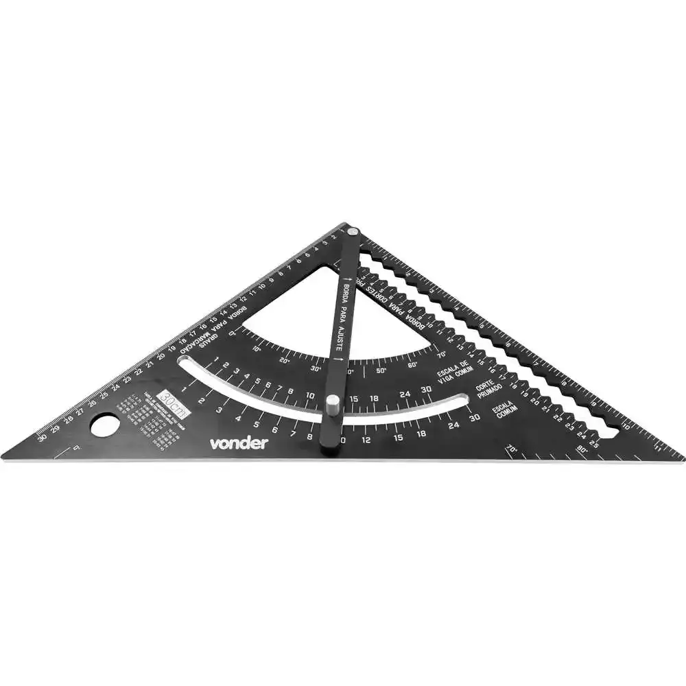Esquadro triangular com goniômetro 300MM Vonder — fotografia 4