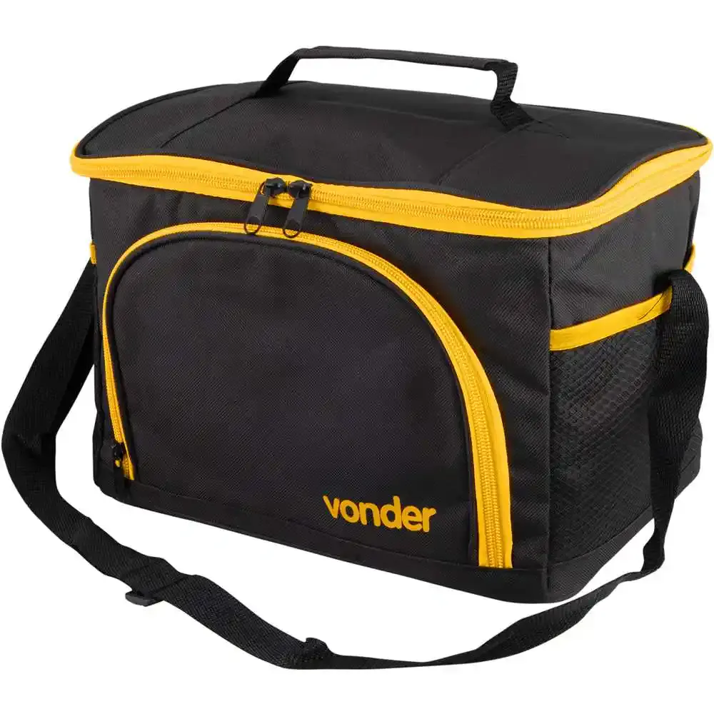 Bolsa Térmica 9 litros Preta e Amarela VONDER — fotografia 4