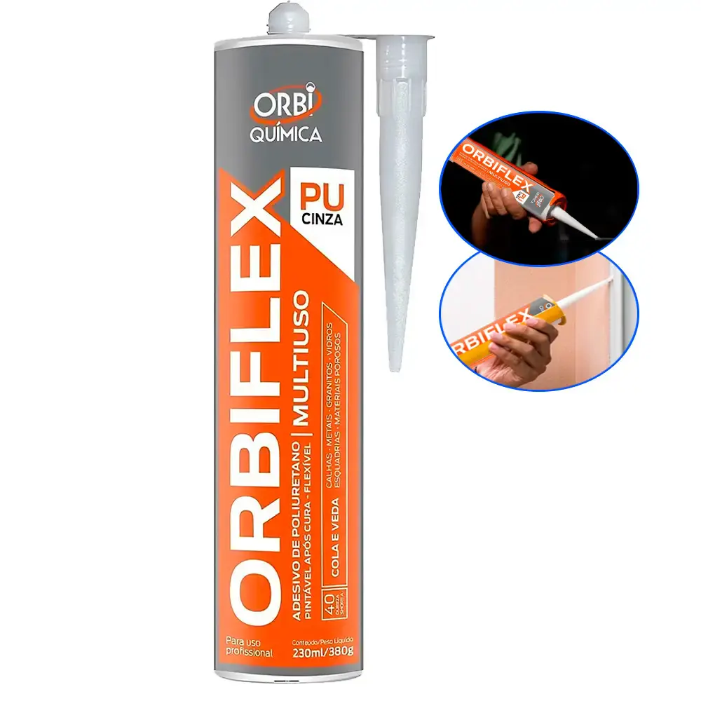 Adesivo silicone PU selante 230 ML cinza 16670 orbiflex — fotografia de referência