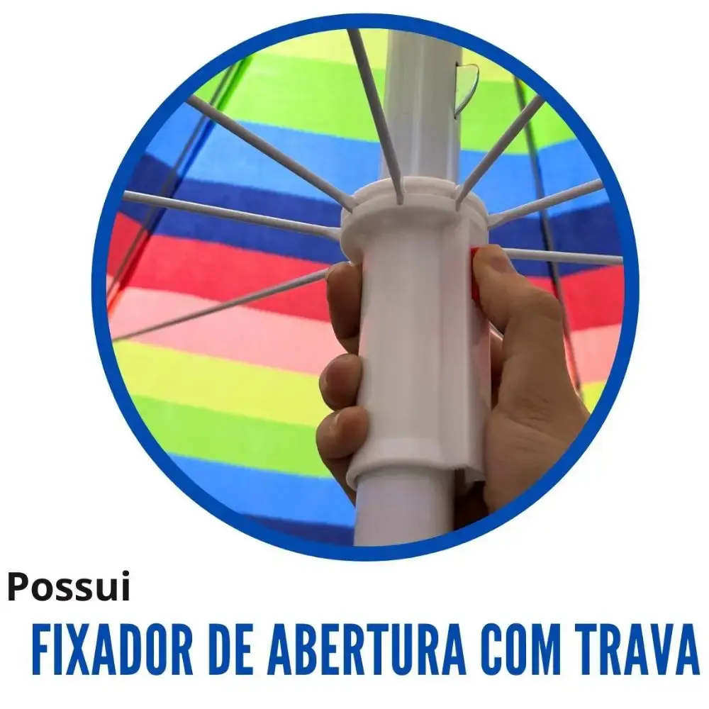 Guarda sol 2,40M aço inox articulado colorido IWGSA240 ImportWay — fotografia 8