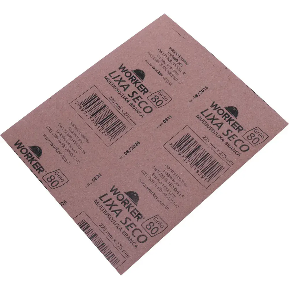 Lixa seco GR80 225MM x 275MM Worker — fotografia 3
