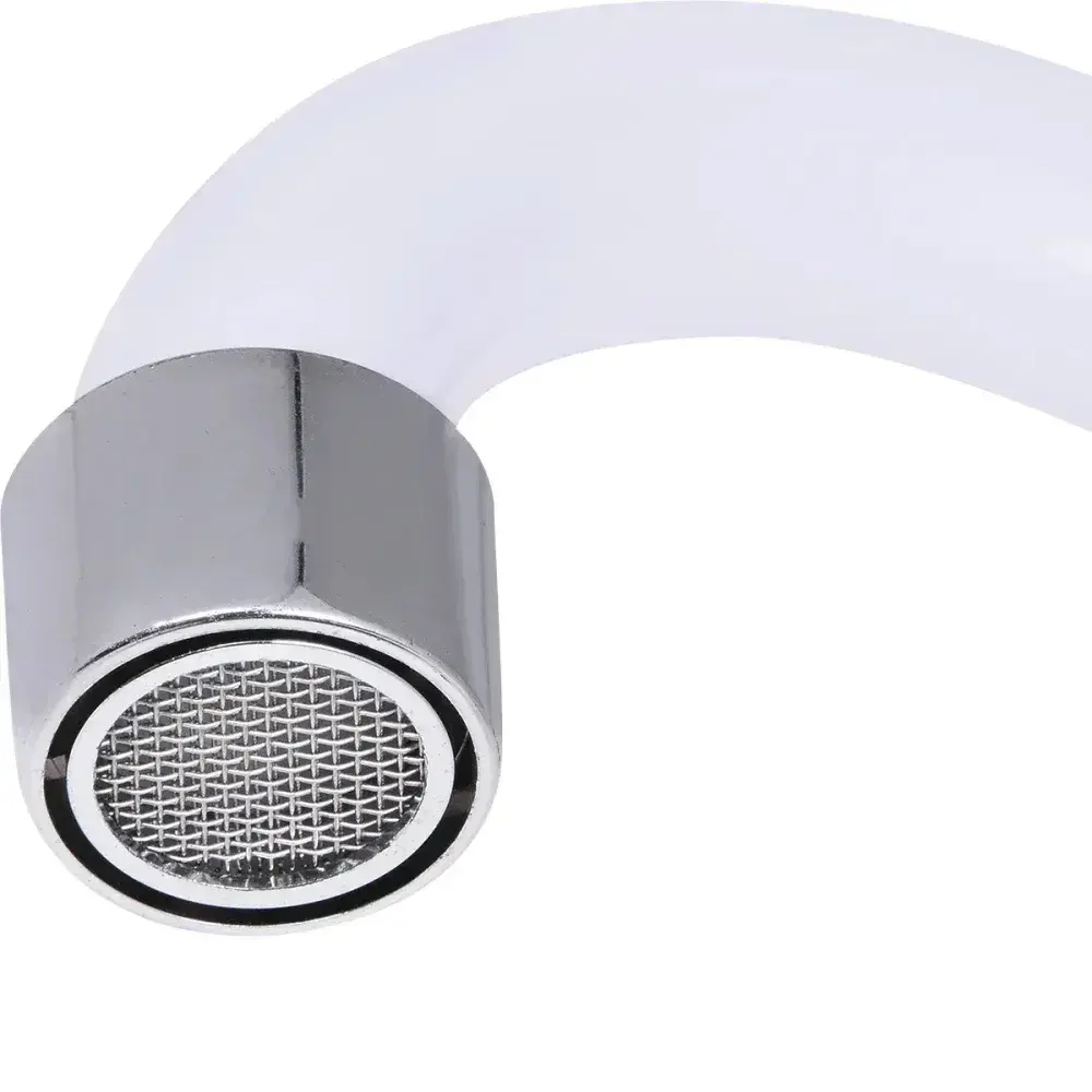 Torneira de parede com bica móvel 1/4 abs branco C66 Liege — fotografia 8