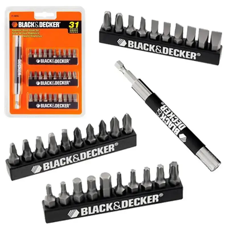 Kit de bits com prolongador com 31 peças 71-931E black & decker — fotografia de referência