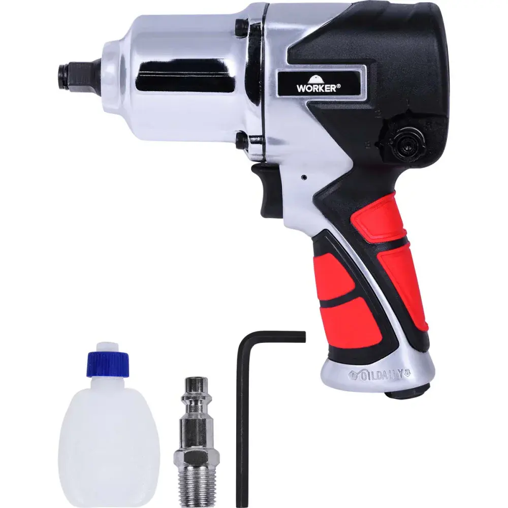 Chave de impacto pneumática profissional 1/2 1/4 Worker