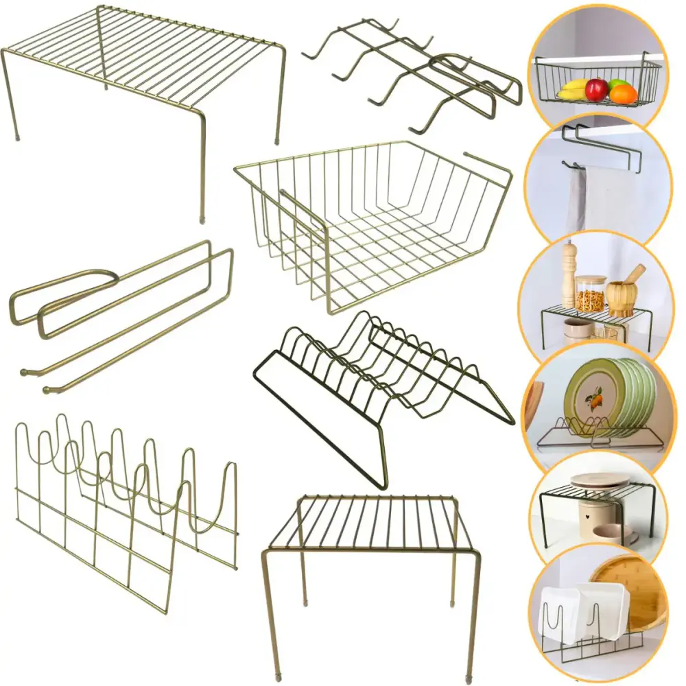 Kit organizador para armário com 7 peças viena verde oliva | 03 BEL BEL FIX