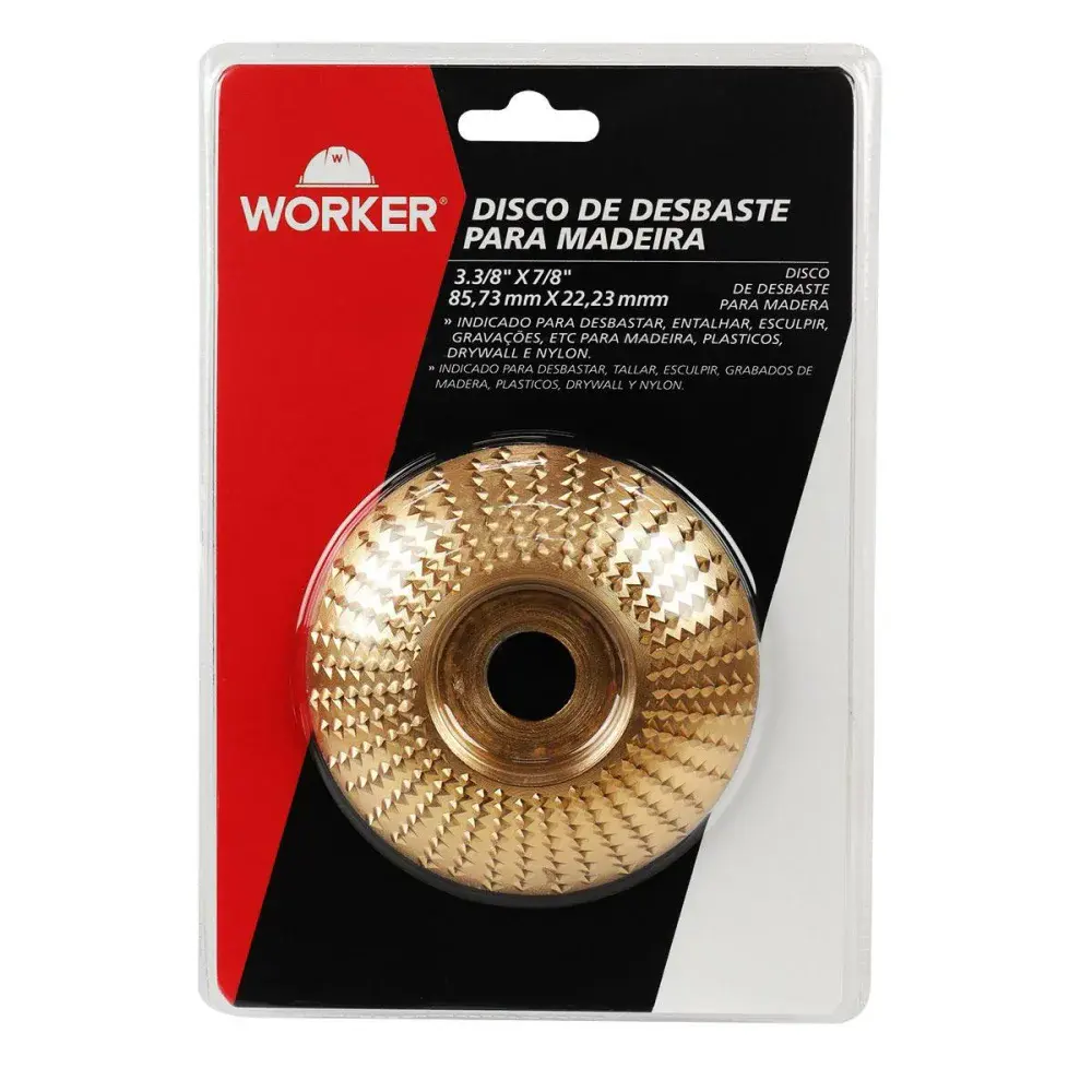 Disco de desbaste côncavo para madeira 3.3/8 x 7/8 Worker — fotografia 5