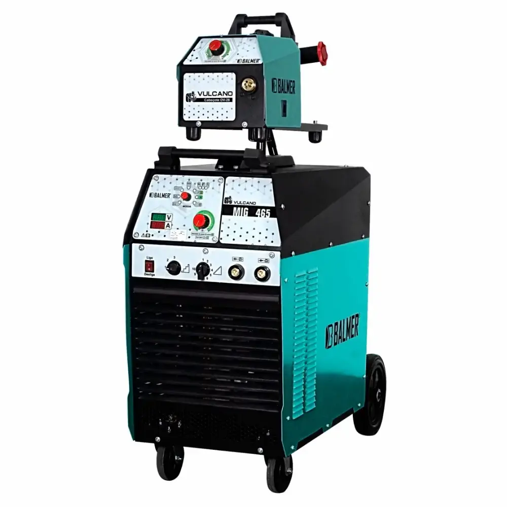 Máquina de solda vulcano 300A 4 roldanas com cabeçote externo MIG 465 Balmer