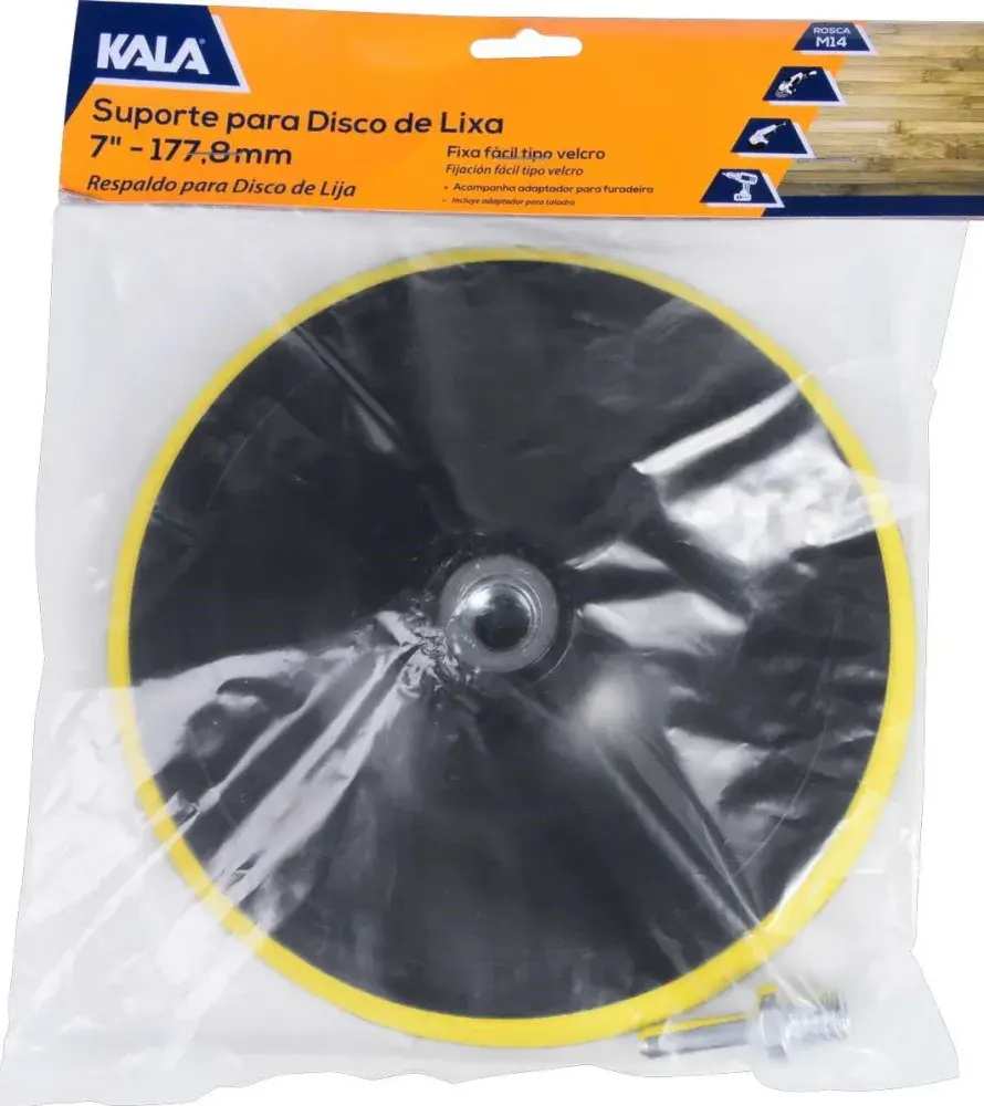 Suporte para disco lixa M14 velcro 7”-177,8MM Kala — fotografia 5