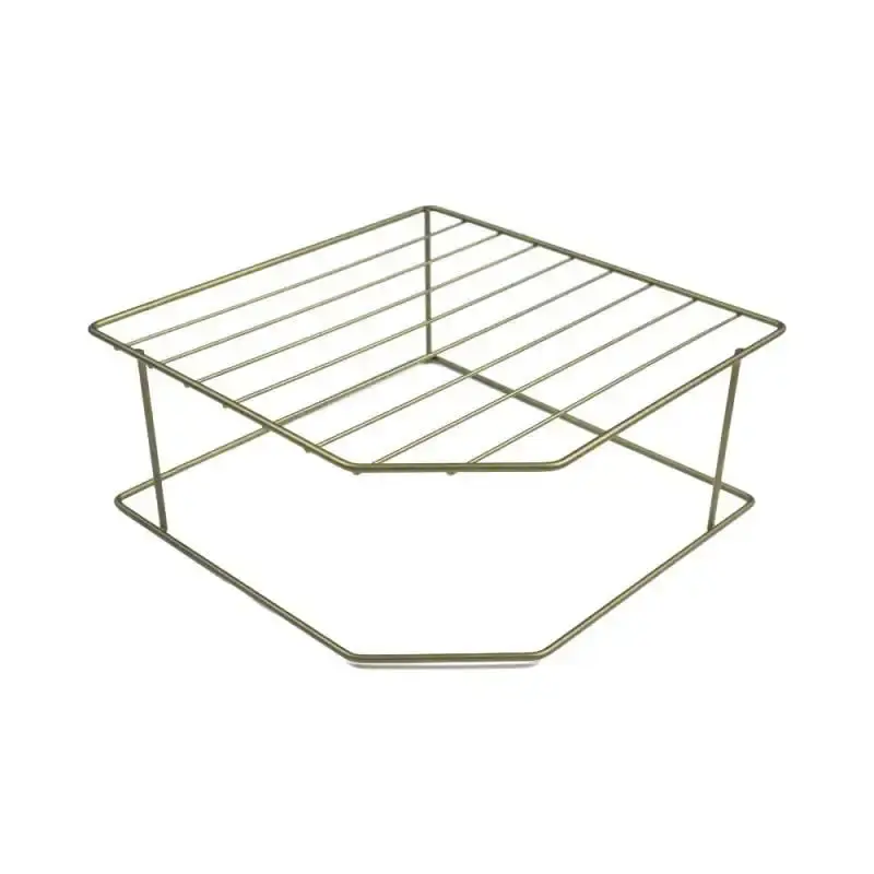 Organizador porta pratos horizontal viena 2 níveis em aço verde oliva 990744 BEL BEL FIX — fotografia 6
