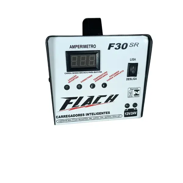 Carregador de baterias F30-12/24 SR - 10 ah - Flach - semi novo