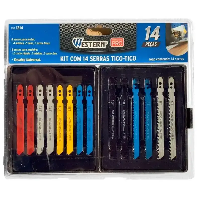 Jogo de serra tico-tico para metal e madeira kit com 14 peças Western — fotografia 3