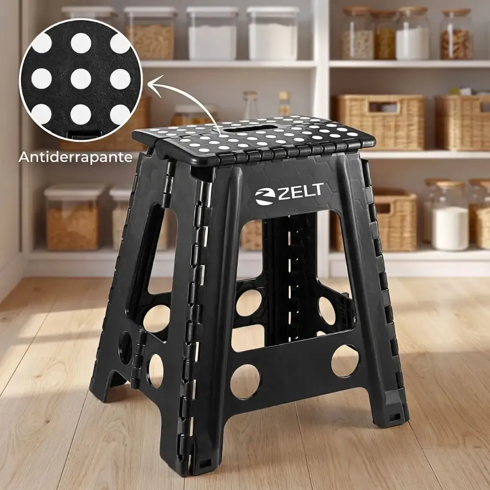 Banqueta Plástica Multiuso Portátil Dobrável 40 x 35 x 45 cm até 150 kg ZELT — fotografia 6